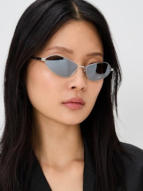 Jacquemus BAMBINO METAL JAC/68 C3 Cat Eye Sunglasses - Silver/Grey - Picture 3 of 12
